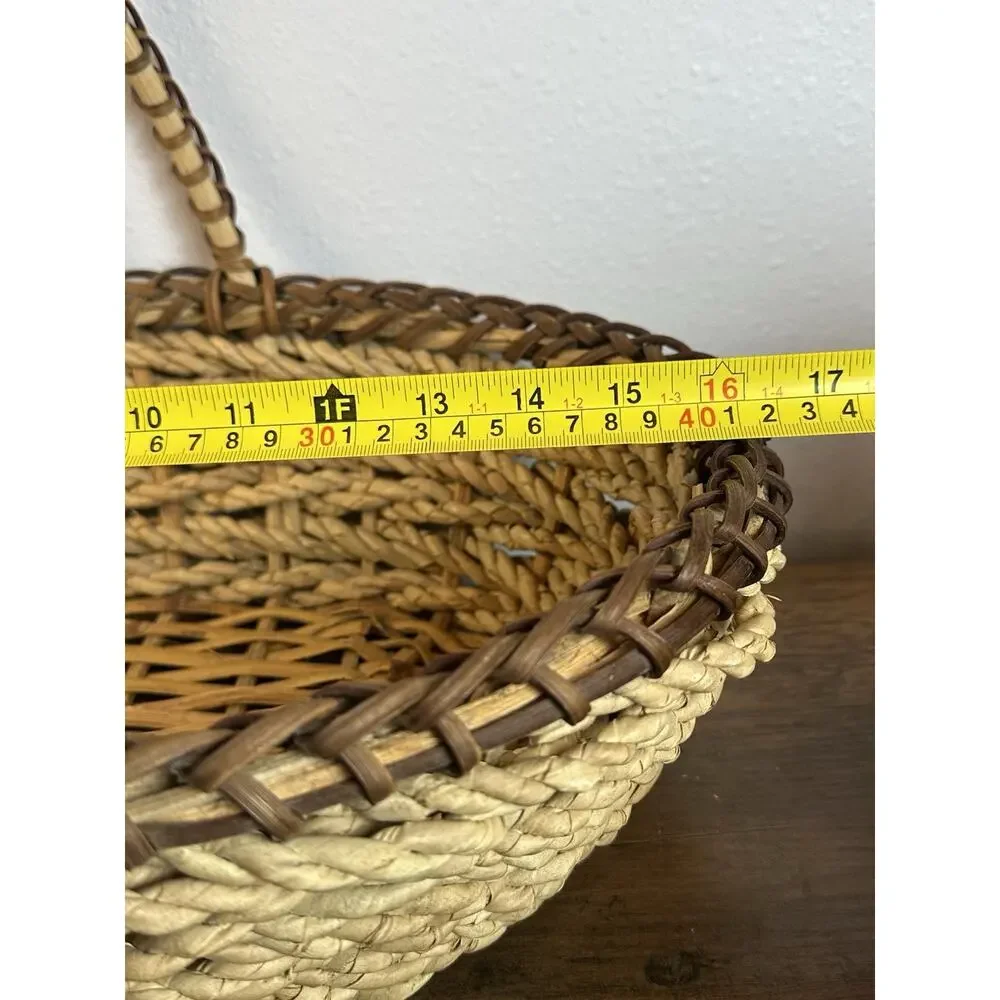 Large Woven Seagrass Basket Flowers Table Centerpiece Display Carry Rope 14x12